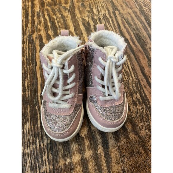 H&M Other - H&M Toddler Girls Pink Sparkle Hightop Sneakers Size 4/5